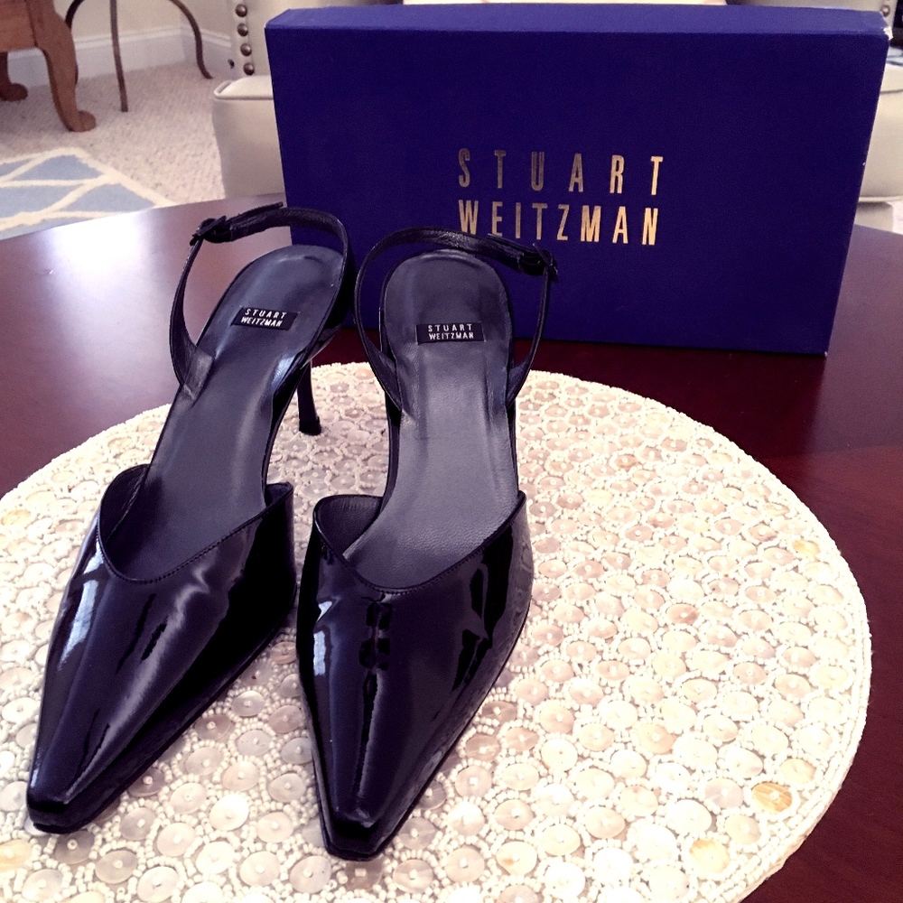 STUART WEITZMAN PATENT SLING 3” pump.  NWT